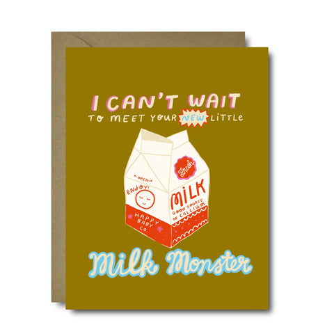 New Little Milk Monster Baby Greeting Card | A2