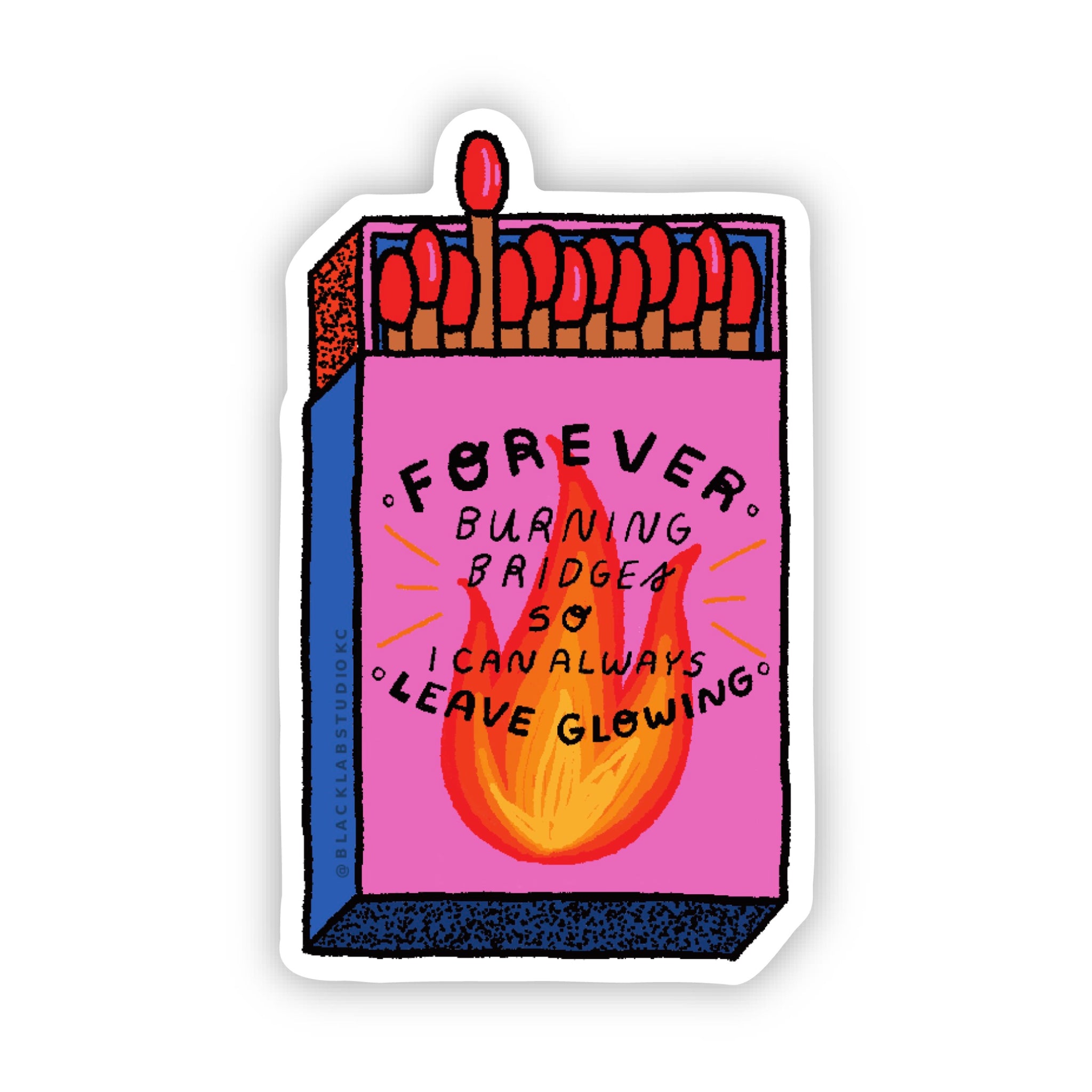 Burning Bridges Waterproof Sticker