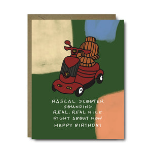 Rascal Scooter Birthday Greeting Card | A2