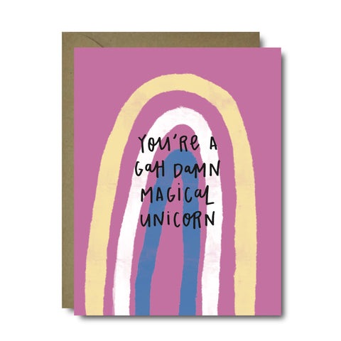 Gah Damn Unicorn Love Greeting Card | A2