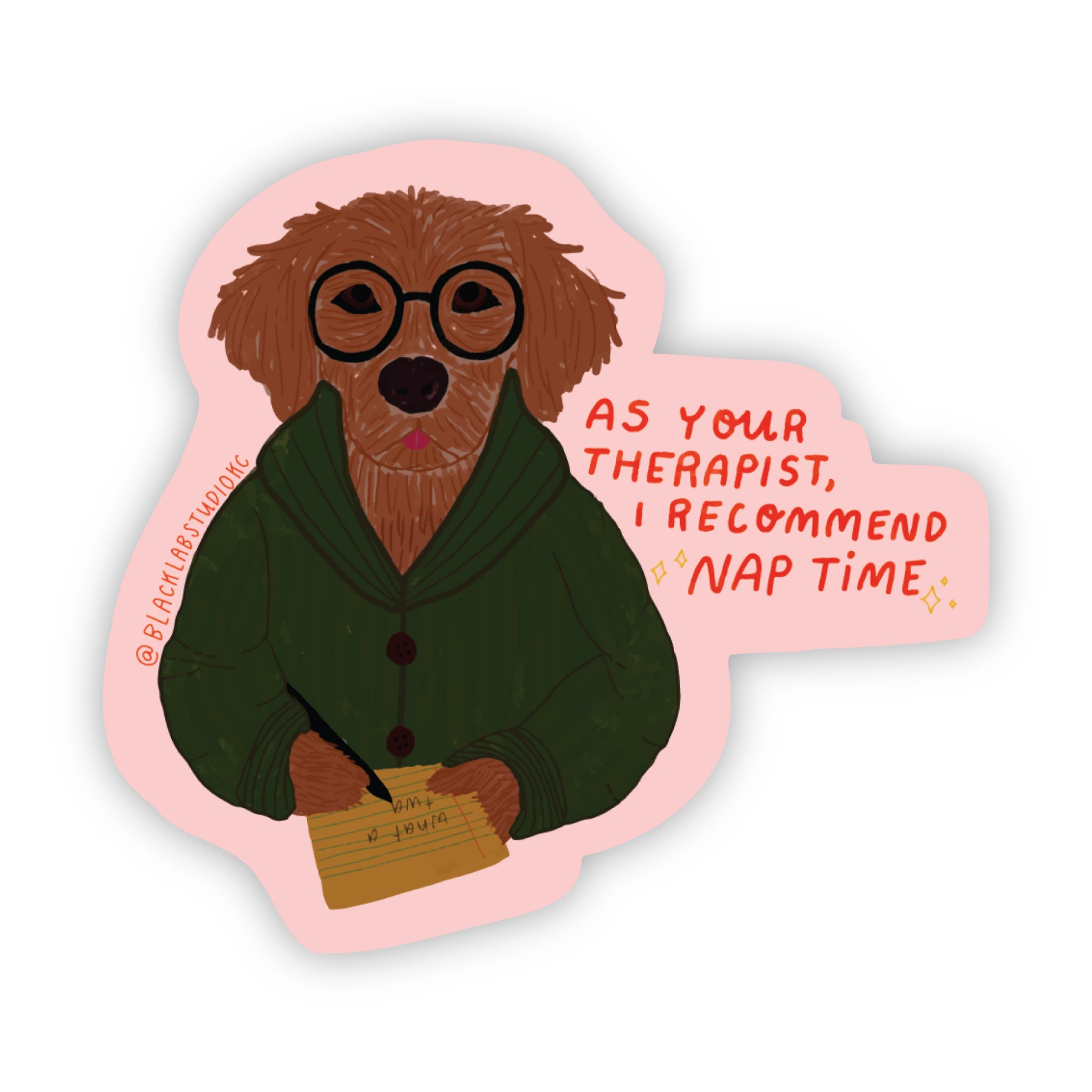 Therapist Recommends Nap Time Dog Waterproof Sticker