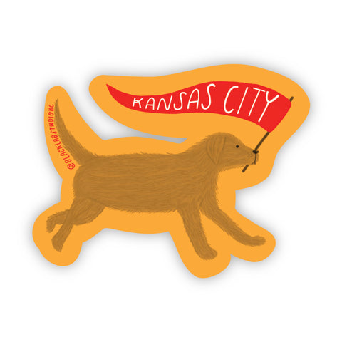 Kansas City Banner Football Dog Waterproof Sticker