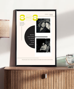Vintage Poster Style Personalized Couple Photo Art Print