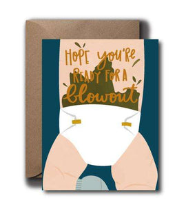 Blowout Baby Greeting Card | A2