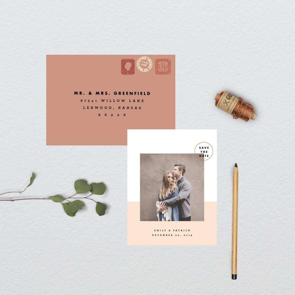 Minimal Color Block Photo Save the Date