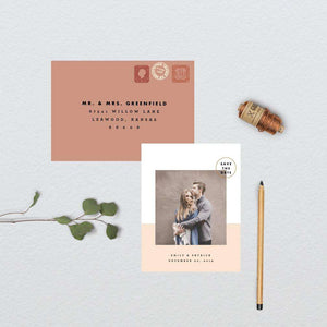 Minimal Color Block Photo Save the Date