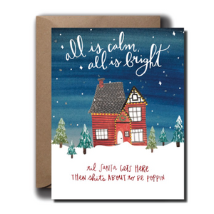 Calm & Bright Christmas Seasonal Greeting Card | A2