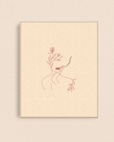Floral Joint Lady 8x10 Art Print