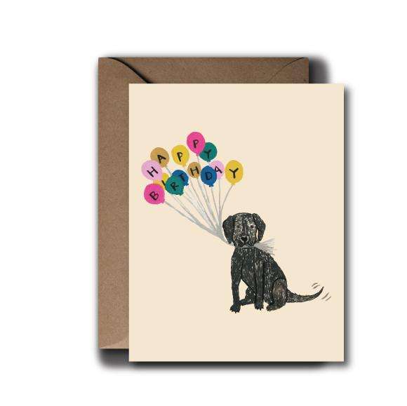 Black Lab Puppy Birthday Greeting Card | A2
