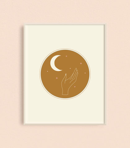 Hand Moon 8x10 Art Print