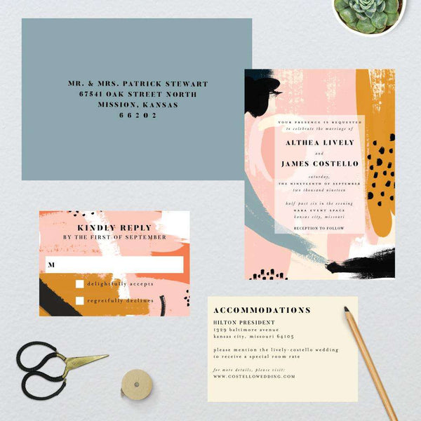 Playful Bold Abstract Wedding Suite