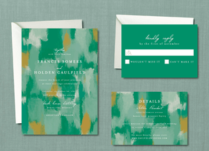 Modern Abstract Paint Strokes Wedding Suite