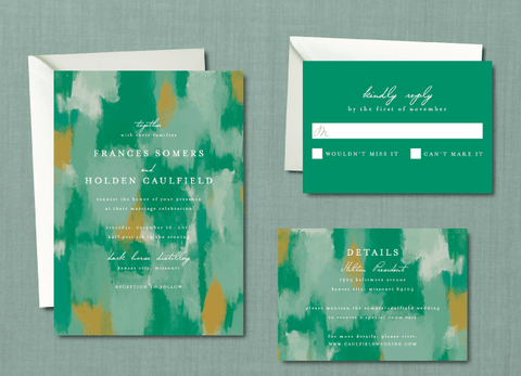 Modern Abstract Paint Strokes Wedding Suite