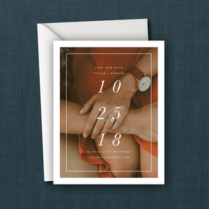 Modern Formal Vertical Date Photo Save the Date